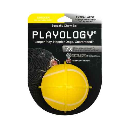 Playology Squeaky Chew Ball Pelota Masticable Sabor Pollo Xl