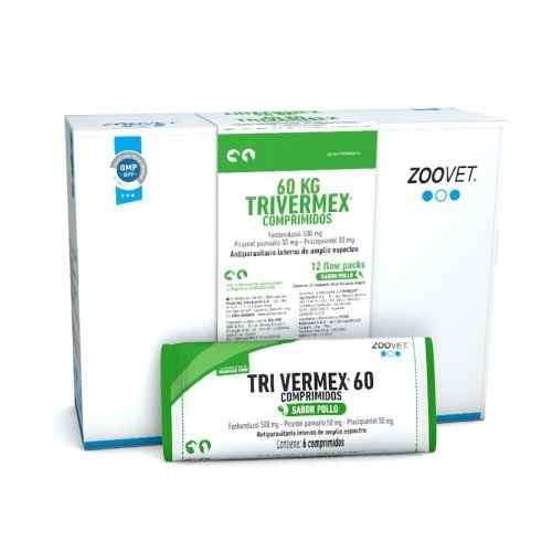Zoovet Trivermex Antiparasitario Interno Blister Venta blister de 6 Unidades, , large image number null
