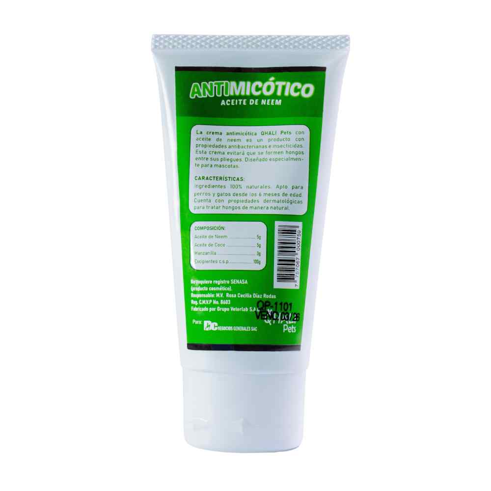 Antimicótico Qhali Pets X 90 Gr. Crema (Aceite De Neem), , large image number null