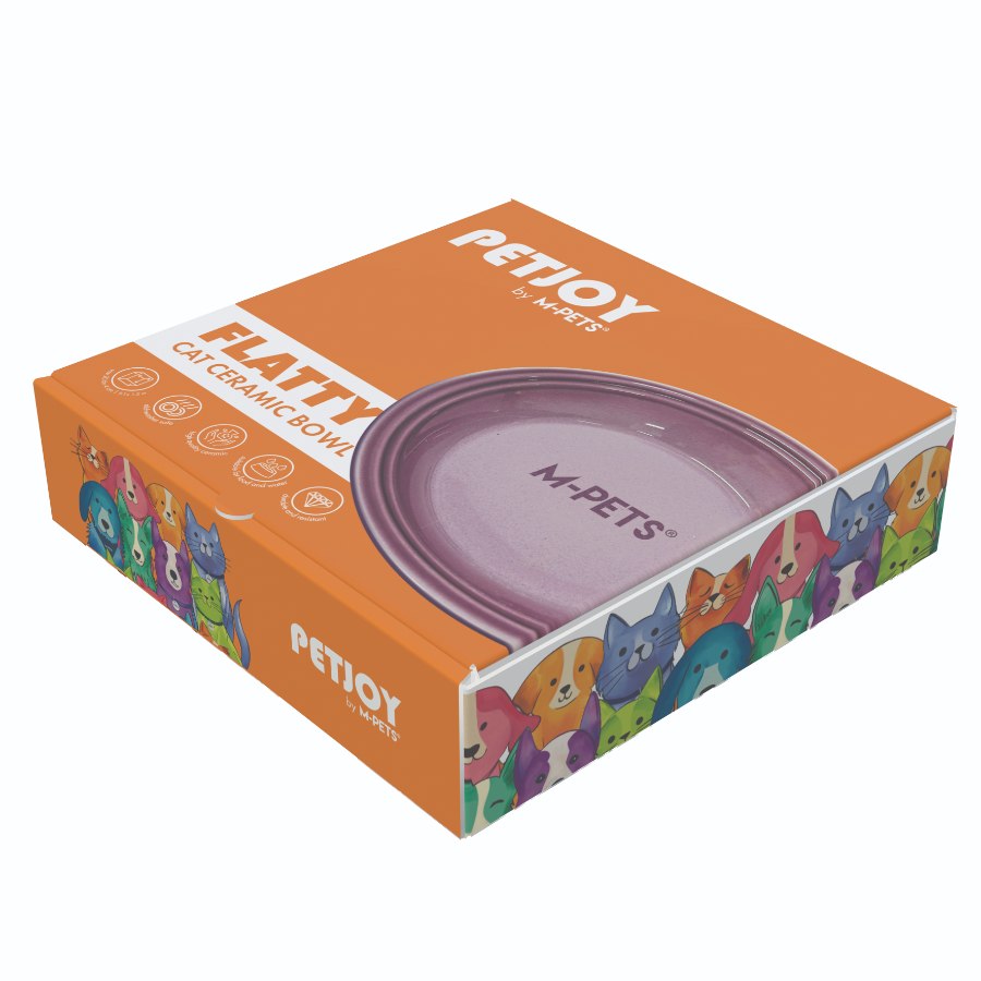 Petjoy Flatty Ceramic Bowl Purple 500 Ml, , large image number null