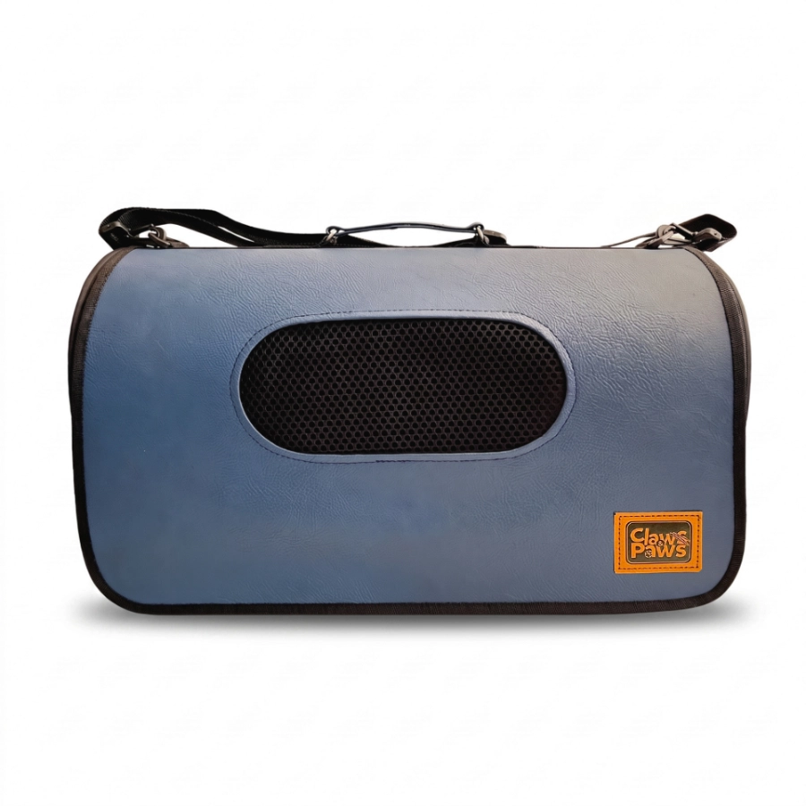 Claws & Paws Transportador Tipo Cuero Azul