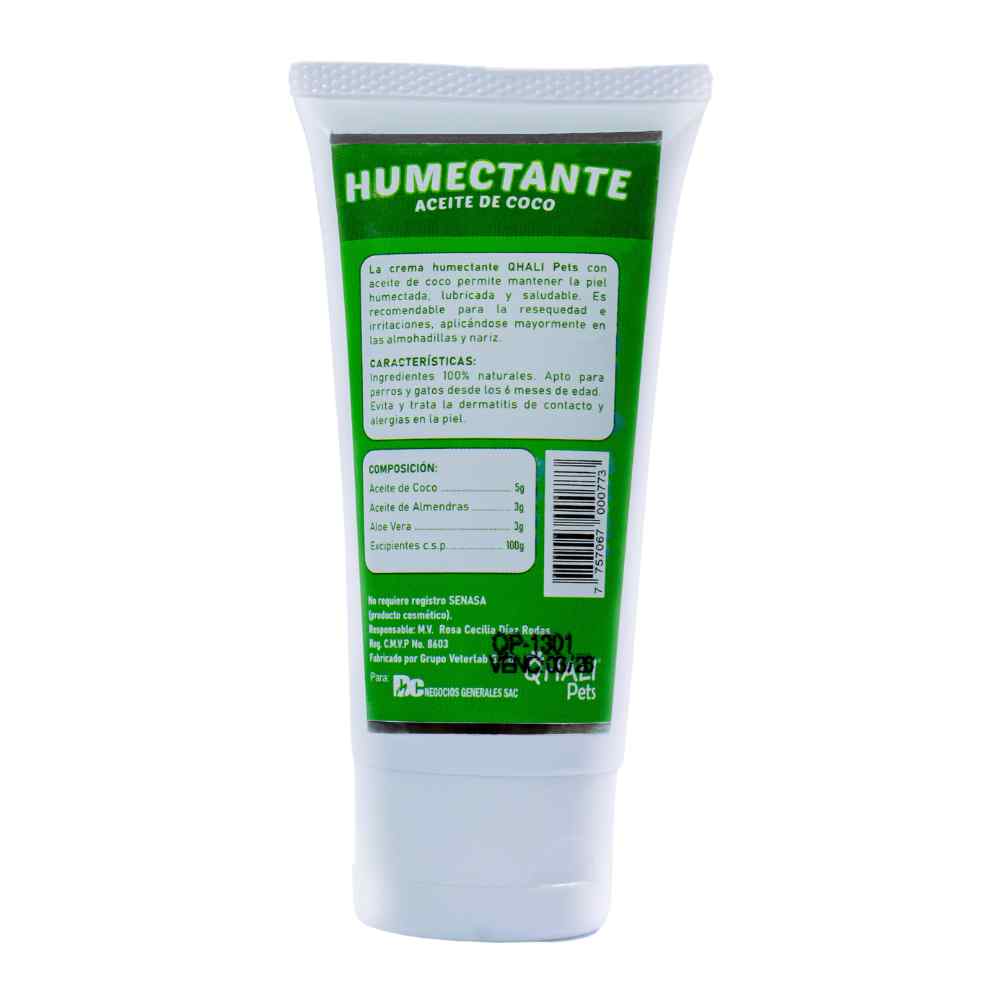 Humectante Qhali Pets X 90 Gr. Crema (Aceite De Coco, Almendra Y Aloe Vera), , large image number null