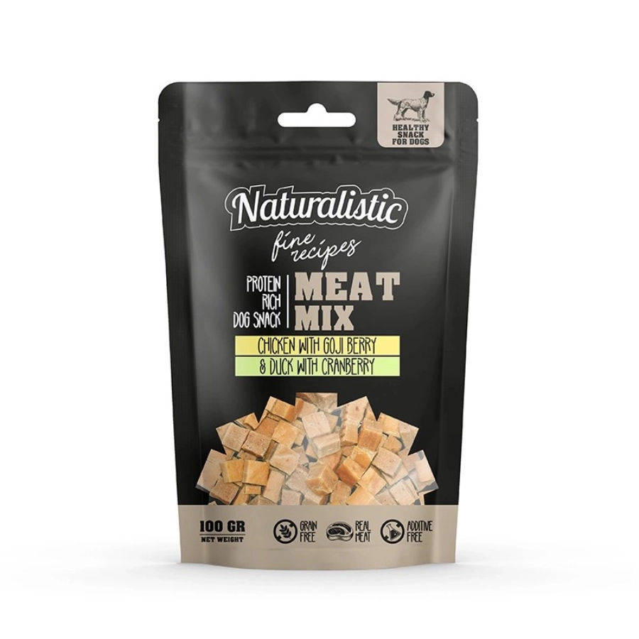 Naturalistic Fine Recipes Meat Mix Pollo Con Bayas De Goji Y Pato Con Arándonos Rojos 100 g, , large image number null
