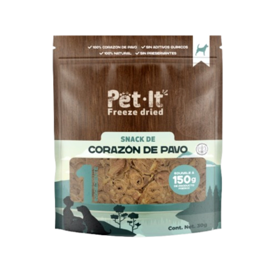 Pet It Snack Liofilizado Corazon De Pavo 30Gr, , large image number null