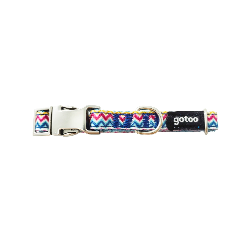 Collar Ajustable Con Estampado Zig-Zag Para Perros, , large image number null
