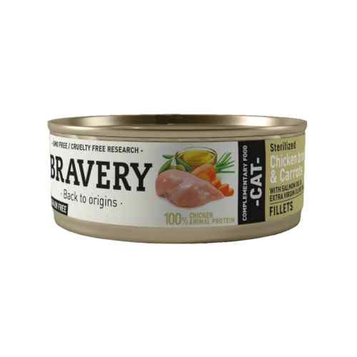 Bravery Chicken And Carrots Sterilized Cat Wet Food 70 Gr (Nuevo) image number null