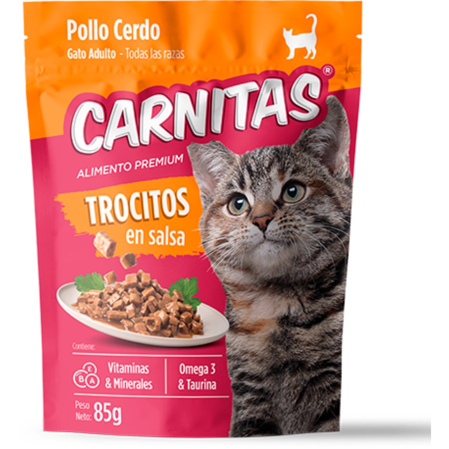 Carnitas Ap Gato Trocitos En Salsa Pollo Cerdo x 85 g, , large image number null