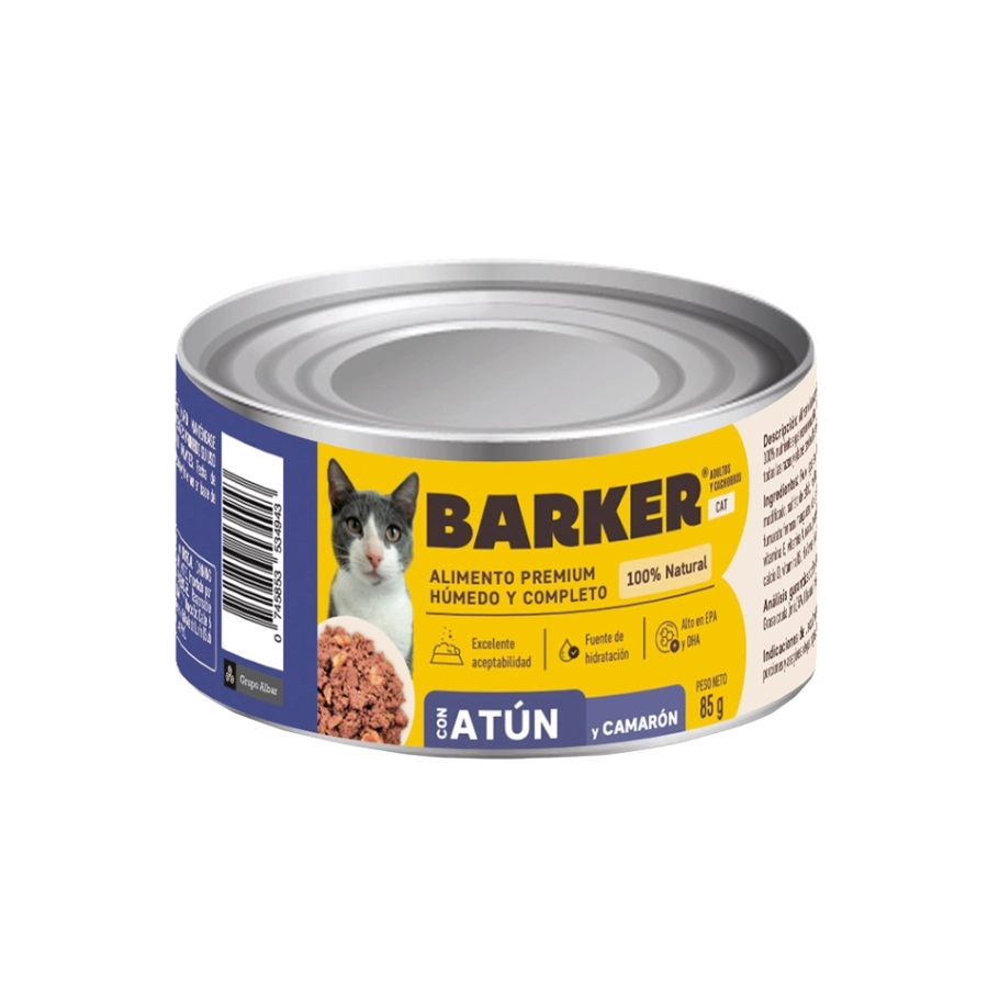 Barker Gato Húmedo Atún Y Camarón 85Gr