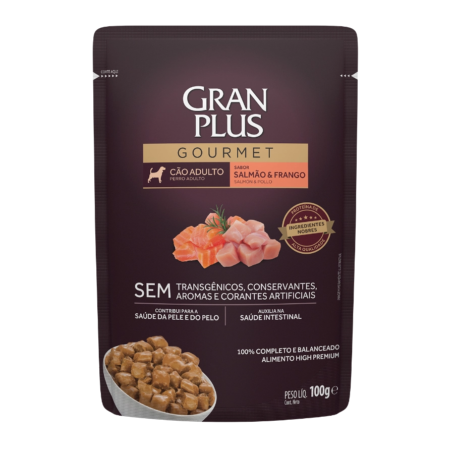 Gran Plus Gourmet Perro Adulto Sabor Salmon Y Pollo 100Gr, , large image number null