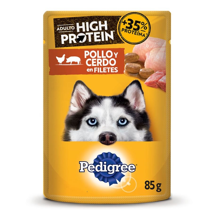 Pedigree High Protein Pouch Adulto Pollo Y Cerdo 85G, , large image number null