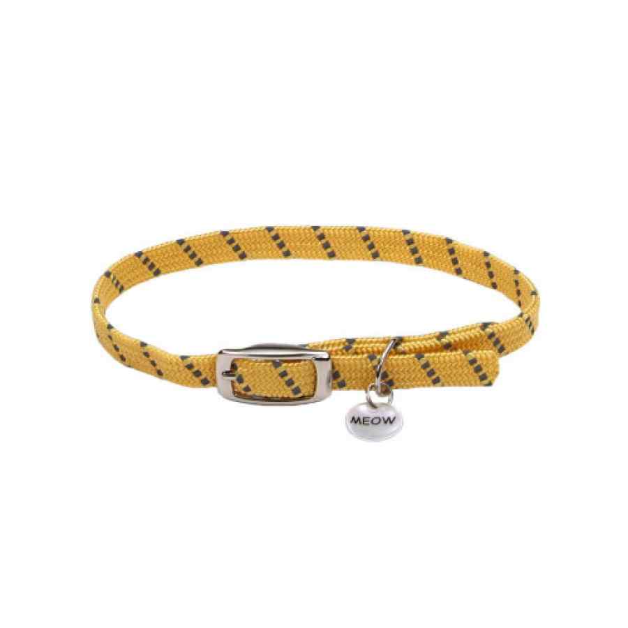 Coastal Elastacat Reflective Safety Stretch Collar With Reflective Charm, Yellow, 3/8" X 10"
