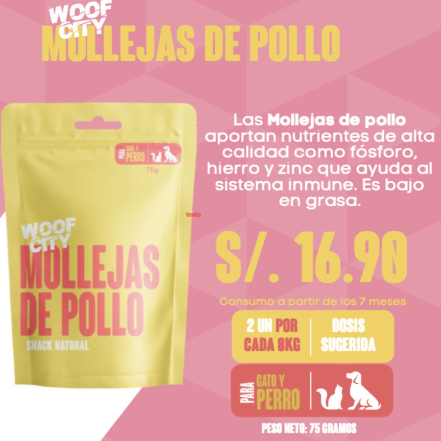 Woof City Mollejas De Pollo 75g, , large image number null
